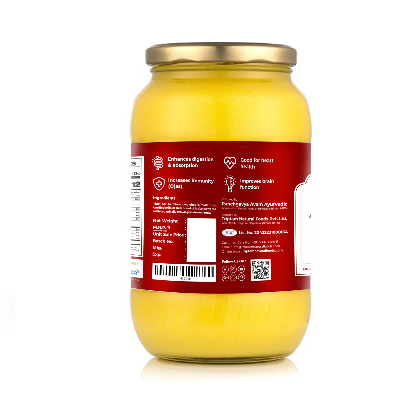 A2 Desi Cow Bilona Ghee 1,000 ML