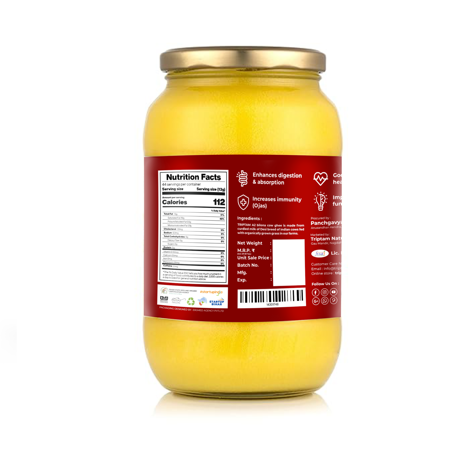 A2 Desi Cow Bilona Ghee 1,000 ML